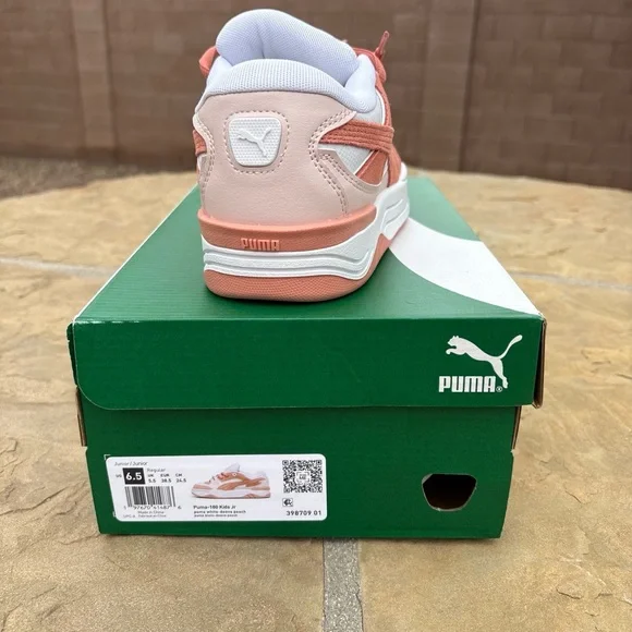 NWB Puma Kids in Coral and White. Size 6.5y which fits women’s size 8. - Picture 2 of 3